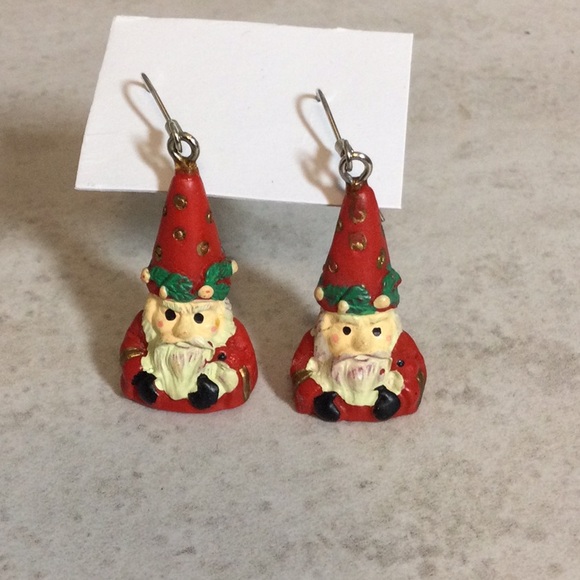 Santa cone shaped drop earrings - Picture 1 of 7